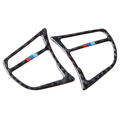 Real Carbon Fiber M Color Steering Wheel Switch Trim for BMW F30 F35 (2003-2018)