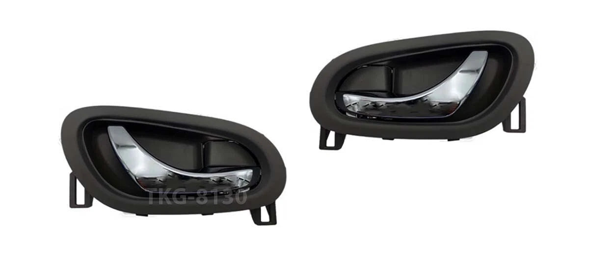Inner Door Handle 2 x Black Chrome for Nissan Navara NP300 (2015-2023)