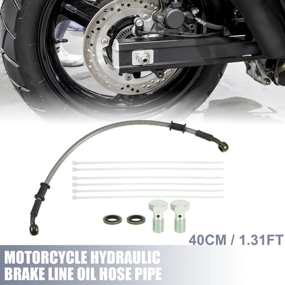 1 Set 40cm Motorcycle Hydraulic Brake Line Hose with Screws for Make Model