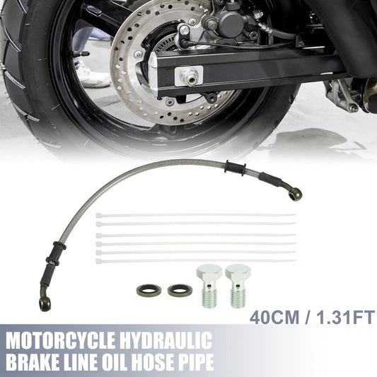 1 Set 40cm Motorcycle Hydraulic Brake Line Hose with Screws for Make Model