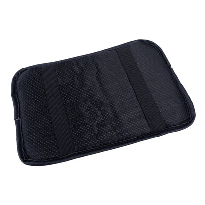 Black Car Armrest Cover Center Console Cushion Leather Pad 30x21cm