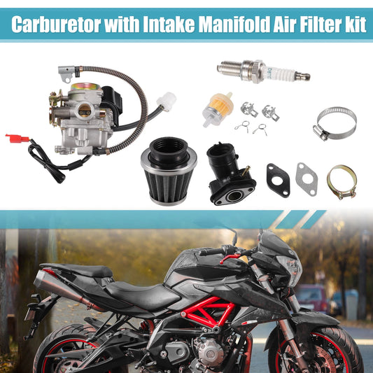 Carburetor / 1 Set / Motorcycle for GY6 50CC 49CC 80C Black Silver Tone