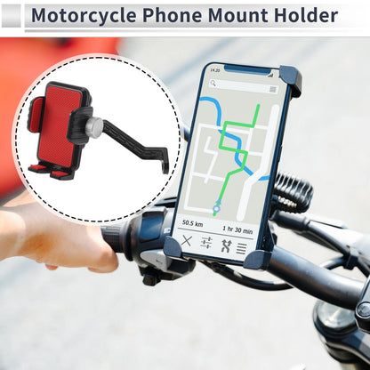 Motorcycle Phone Mount Holder for Rearview Mirror Mount 4.7-7.2 Phones Red