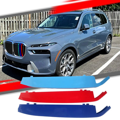 3Pcs Tricolor Front Grille Grill Cover Strip Clip Trim for BMW X7 (2023–2024)