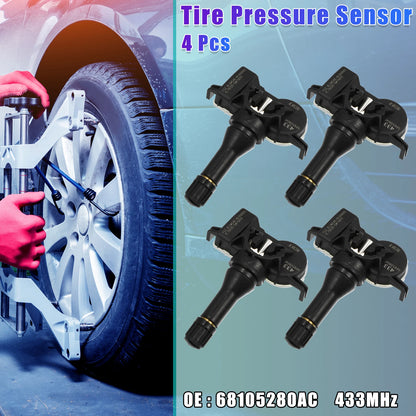 4 x Tire Pressure Monitoring System Sensors 433MHz for Jeep (2011-2018)