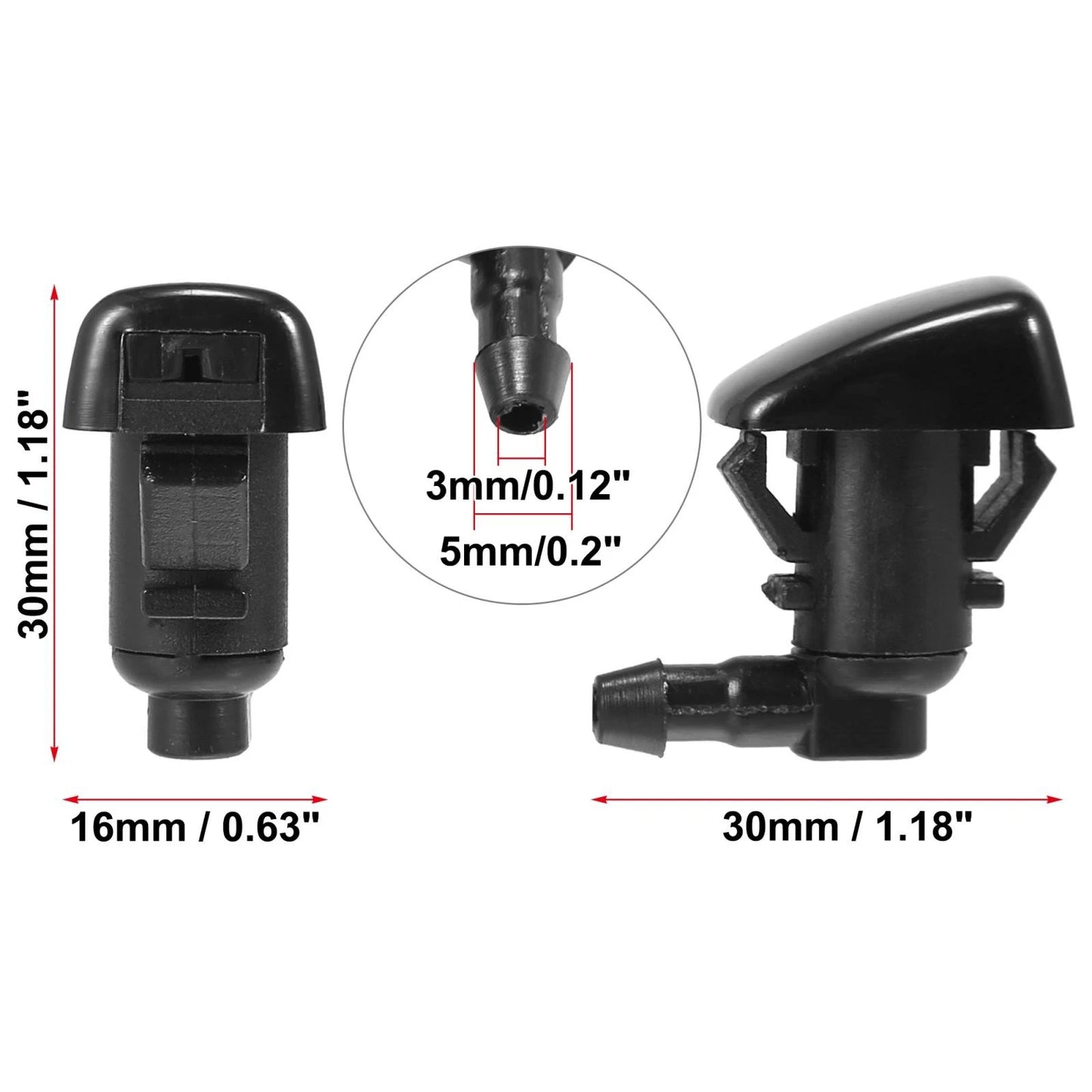 4 x Front Windshield Washer Nozzles for Jeep Grand Cherokee (2005-2016)