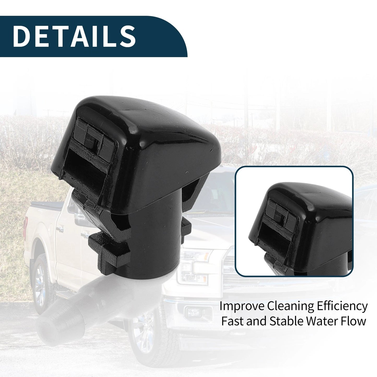Front Windshield Washer Nozzles for Ford F-450 Super Duty (2011-2016)