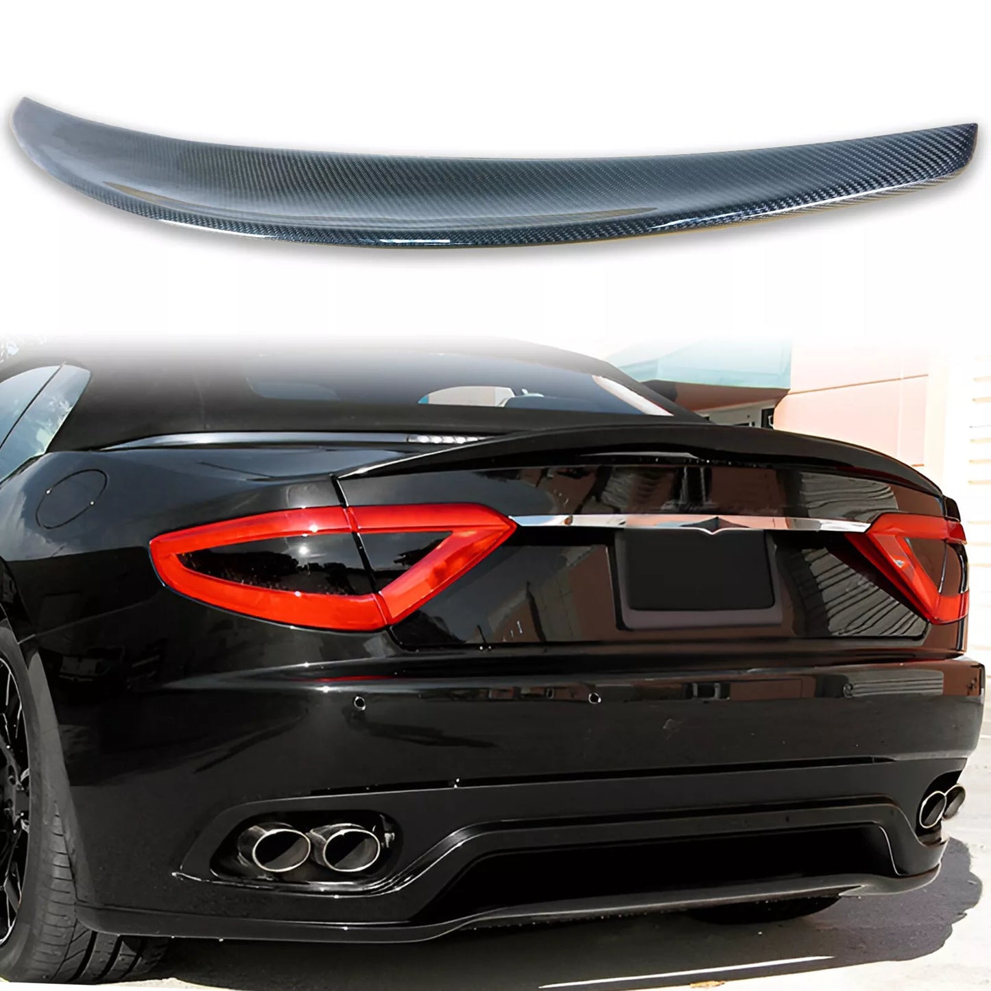 MC Style Carbon Fiber Boot Spoiler for Maserati GT Gran Cabrio (2011-2019)