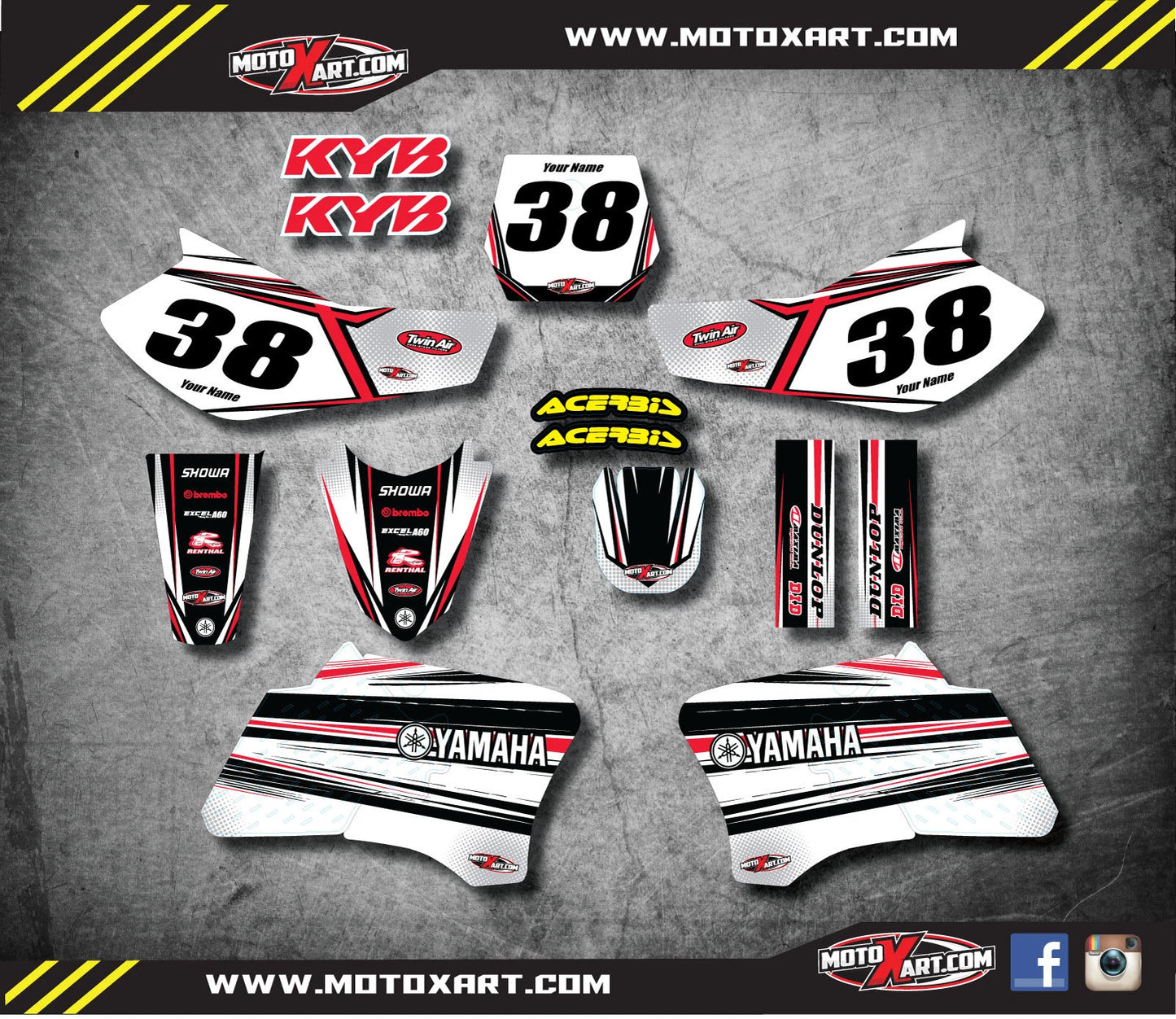 Custom Graphic Kit for Yamaha TTR 90 (2000-2007) - Ripper Style Decals