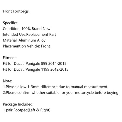 Foot Pegs for Ducati Panigale 899, 1199 (2012-2015)