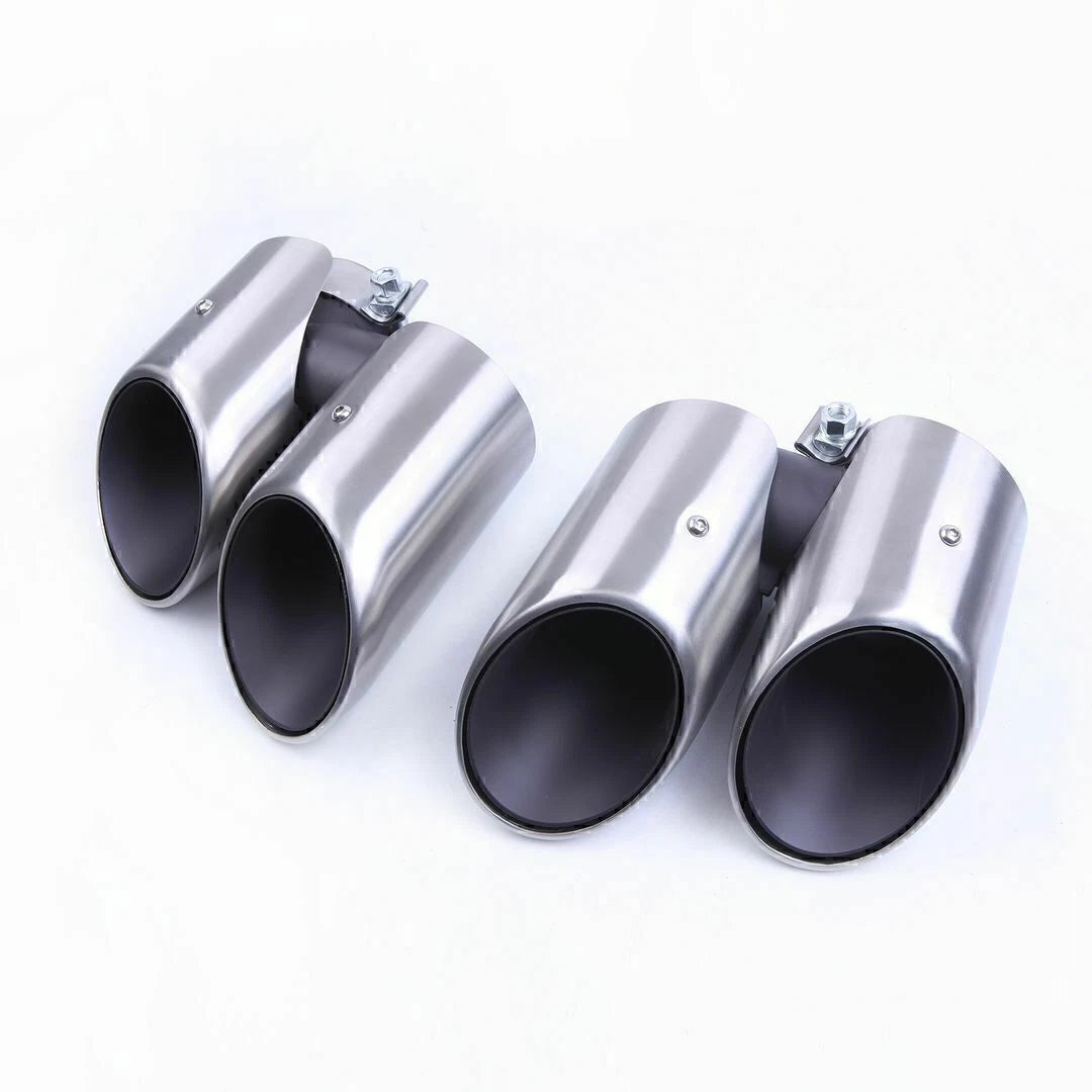 Brushed Silver Tail Exhaust Pipes for 2019-2024 Porsche Macan 2.0T