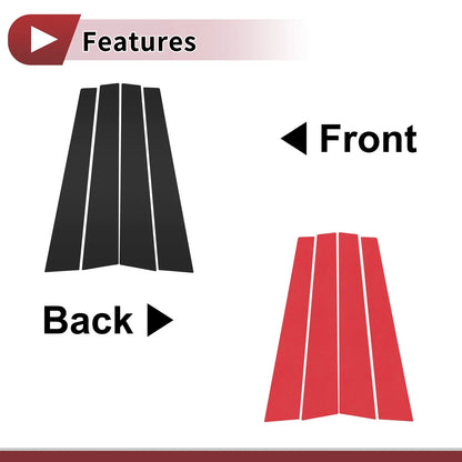 4 Pcs Door Pillar Window Trim for KIA Carens (2007-2012) Black