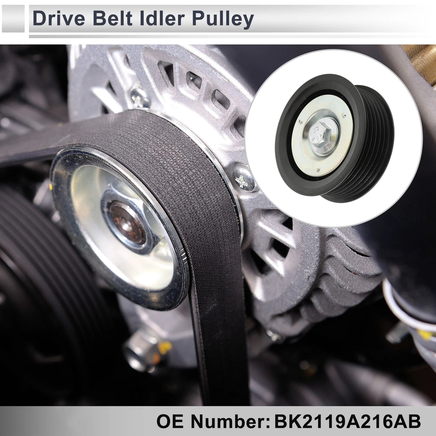 Drive Belt Idler Pulley for Ford Transit (2012-2024) - Black 1 Pc