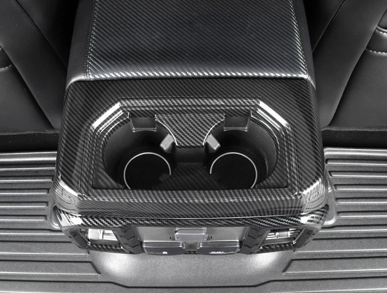 Carbon Fiber Rear Water Cup Holder Cover Trim for Ford F150 (2015-2019)