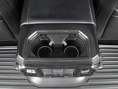 Carbon Fiber Rear Water Cup Holder Cover Trim for Ford F150 (2015-2019)