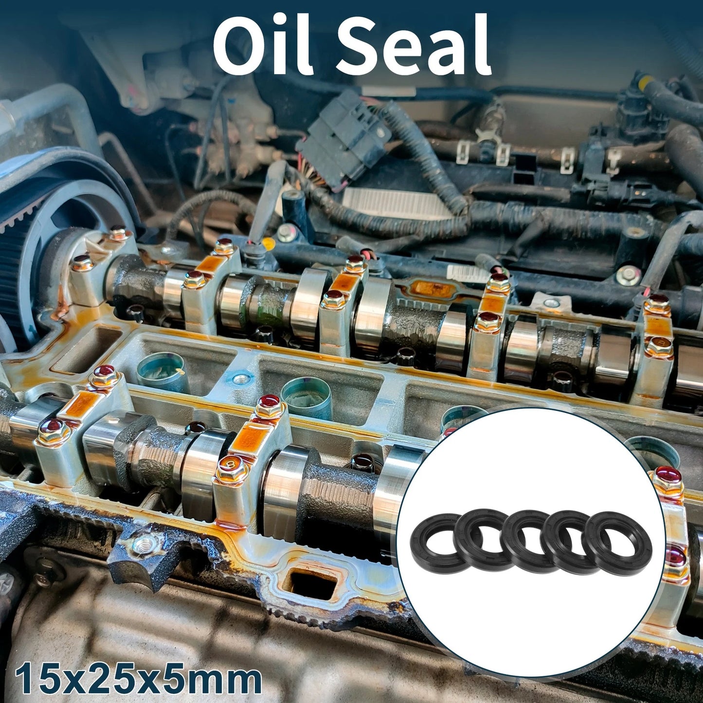 Oil Seal / 15x25x5mm / Seal Ring Rotary Shaft Seal NBR Rubber for Make Model