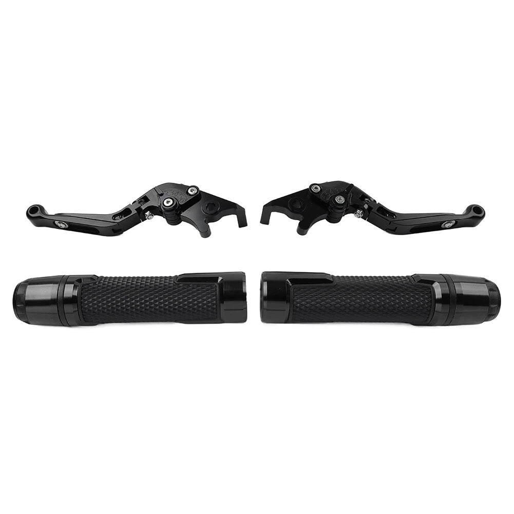 Black Extendable Brake Clutch Levers Grips Set for Aprilia Tuono V4 (2011-2023)