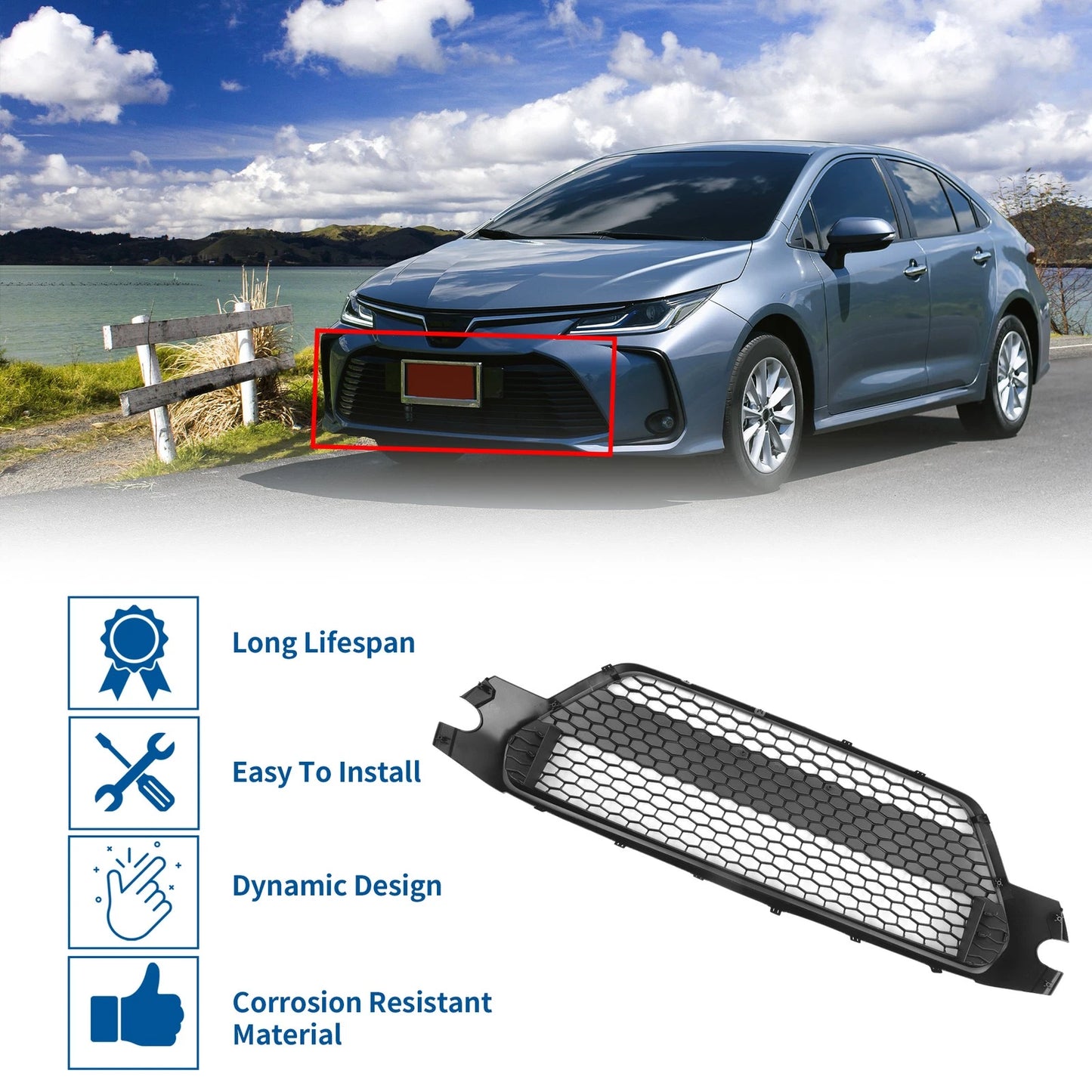 Front Bonnet Bumper Grille for Toyota Corolla SE (2020-2022)