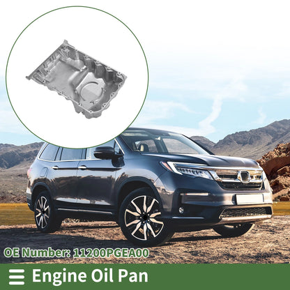Engine Oil Pan for Honda Pilot (2003-2004) - 1 x Aluminum Silver Tone
