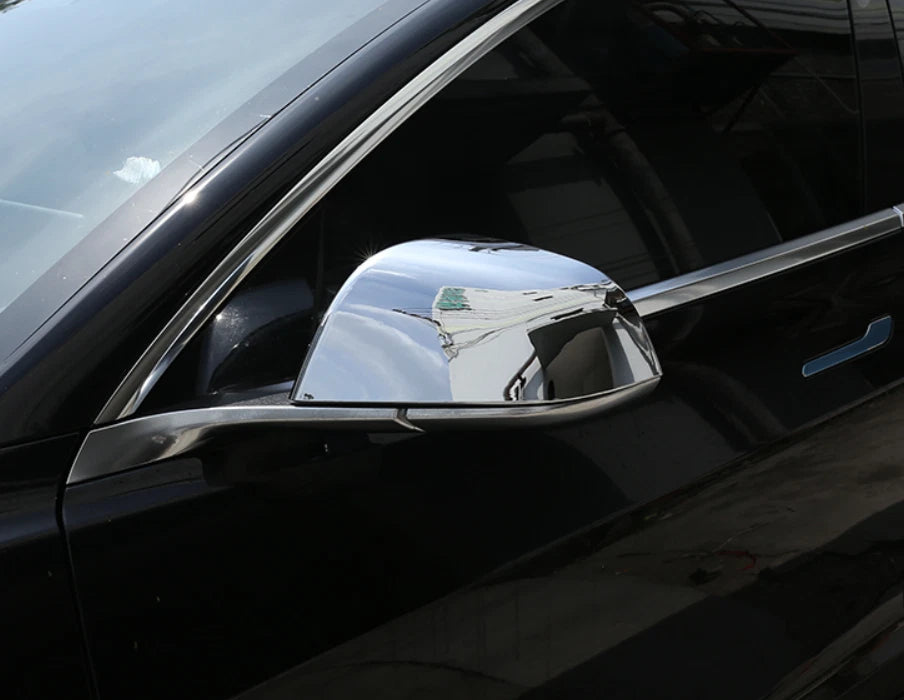 ABS Chrome Rearview Mirror Side Lid Cover Trim for Tesla Model 3 (2018-2023) 2 x