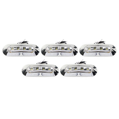 5 x LED White Side Clearance Marker Lights for Car Truck Trailer 12V