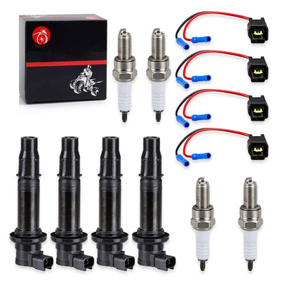 4x Ignition Coil & Plug w/Spark Plug for Yamaha YZF-R1 (2002–2006)