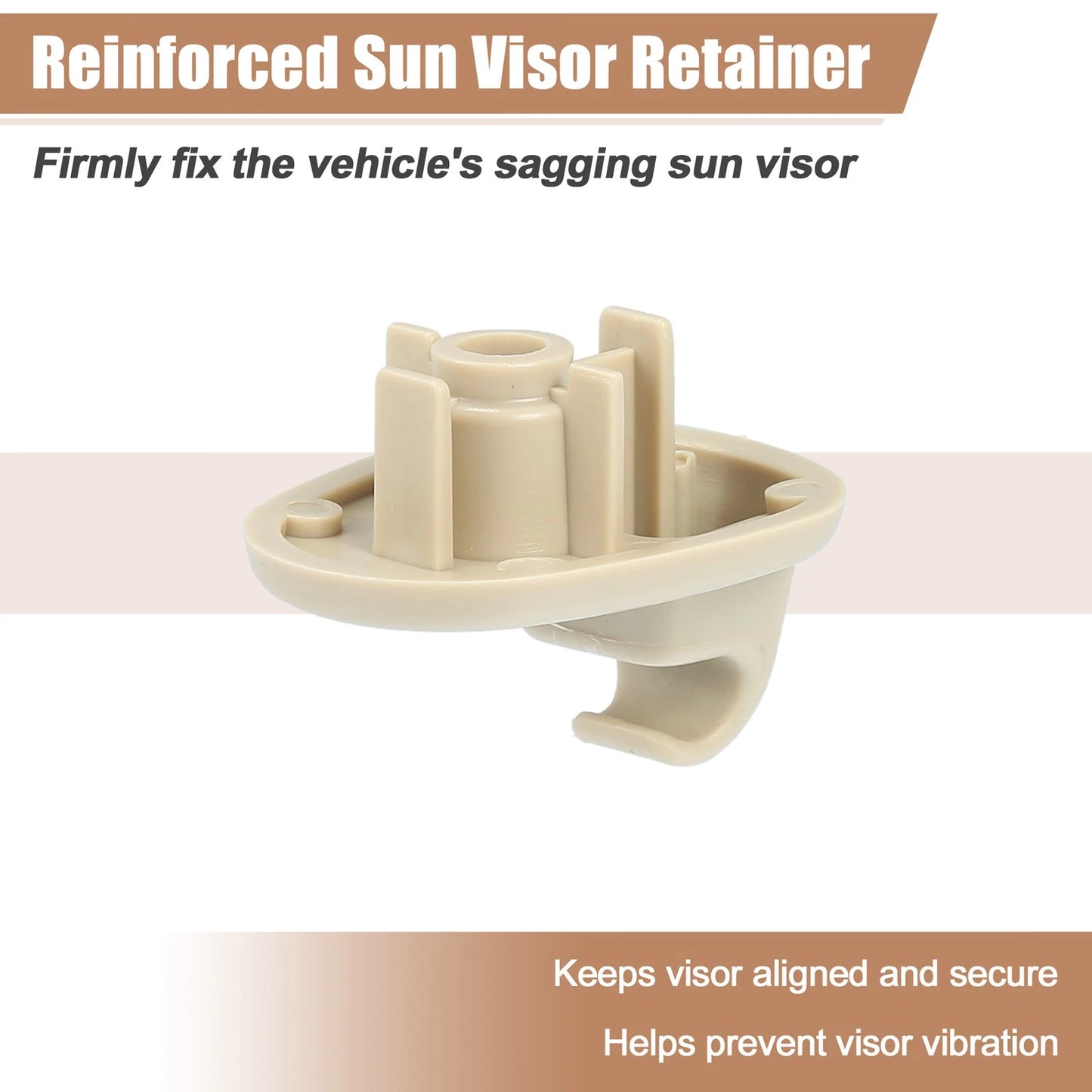 2 x Beige Sun Visor Support Clip Retainers for Jeep (2011-2018)