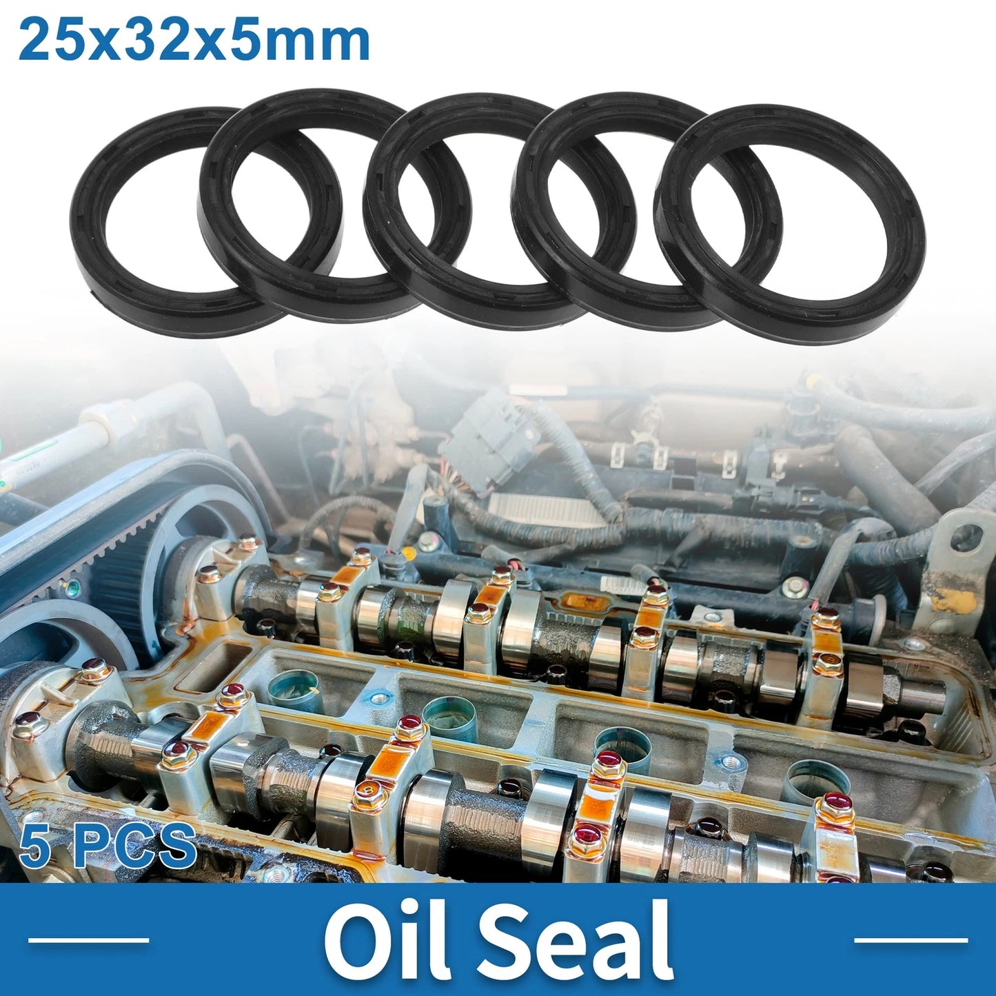 Oil Seal 25x32x5mm Black 5 Pcs for Make Model