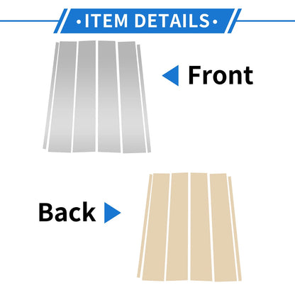6 Pcs Silver Tone Door Pillar Window Trim for Chevrolet Suburban (2015-2020)