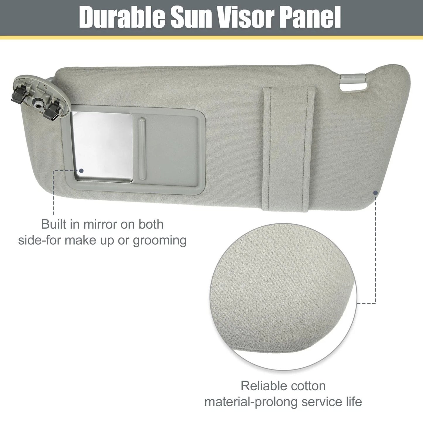 Sun Visor Assembly for Toyota Camry (2007-2011) Gray