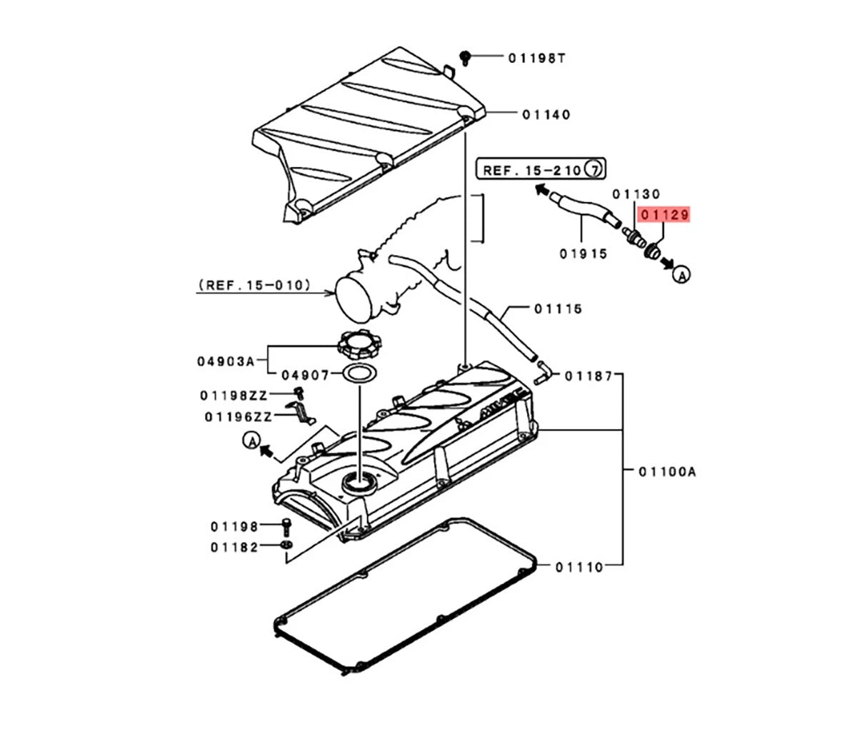 PCV Valve Gasket for Mitsubishi Colt, Delica, Galant, Grandis, L200