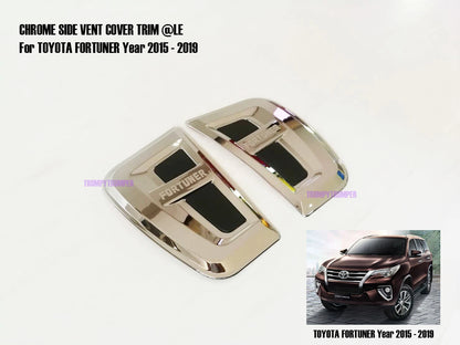 Chrome Side Vent Door Cover Trim for Toyota Fortuner (2015-2019)