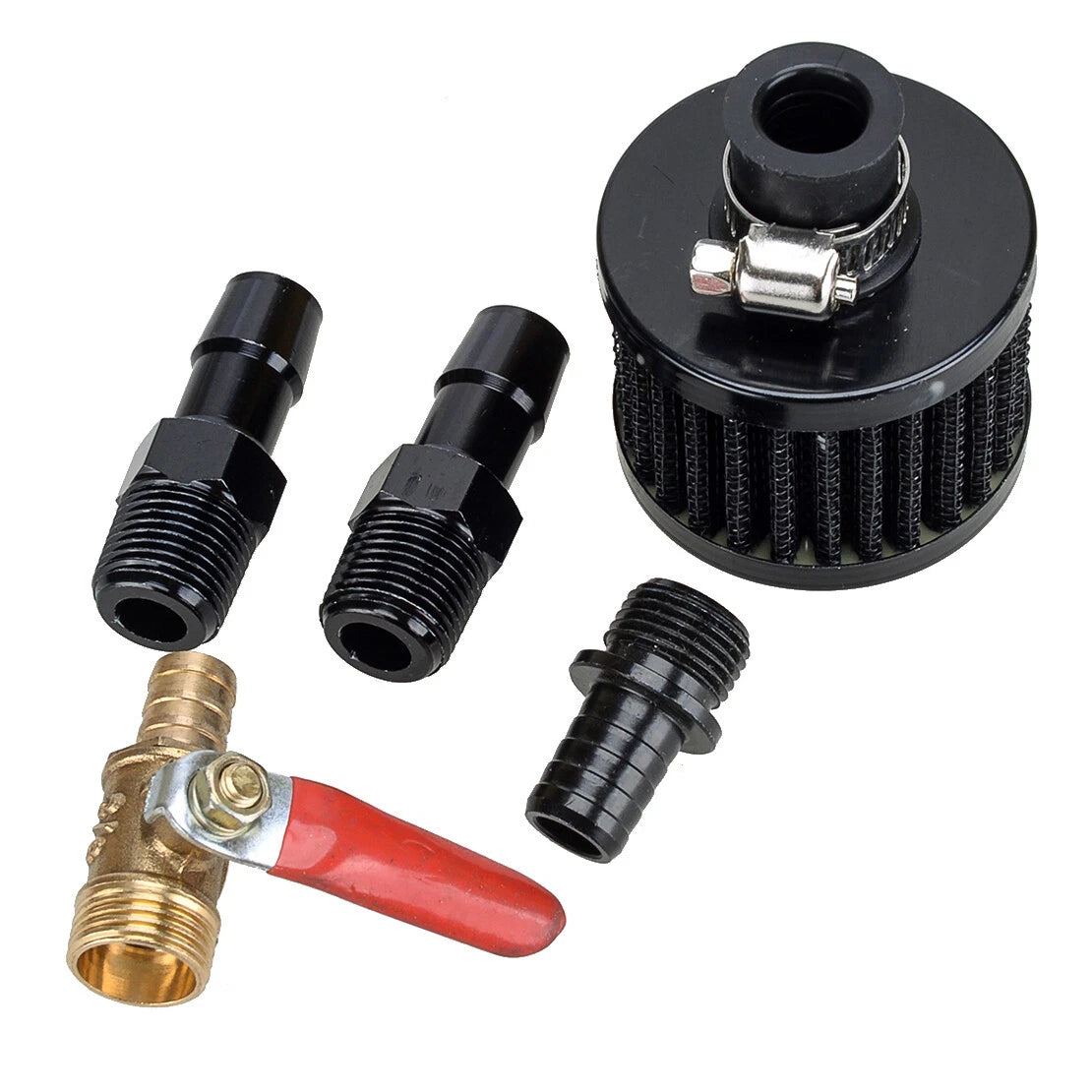 2-Port Oil Catch Can Tank Reservoir for Universal Aluminum