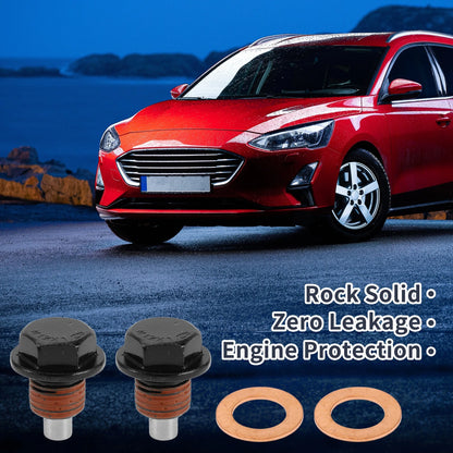 2 x M12x1.25 Copper Oil Drain Plug with Gasket for Car & Motorcycle Black Red