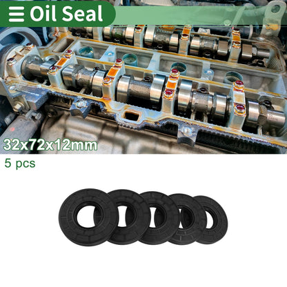 Oil Seal 32x72x12mm Seal Ring Rotary Shaft Seal NBR Rubber High Pressure Black
