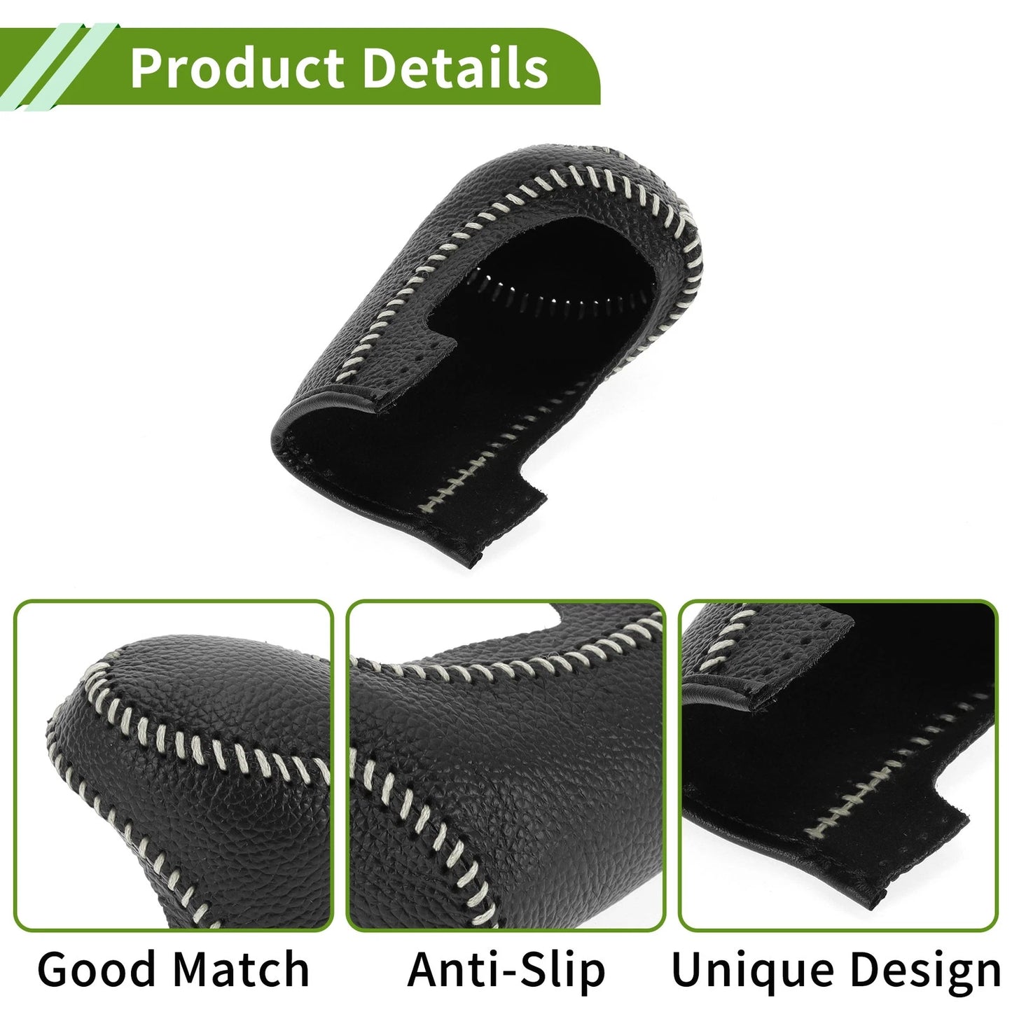 1 Pc Pebbled Black Beige Gear Shift Knob Cover for Chevrolet Malibu (16-20)