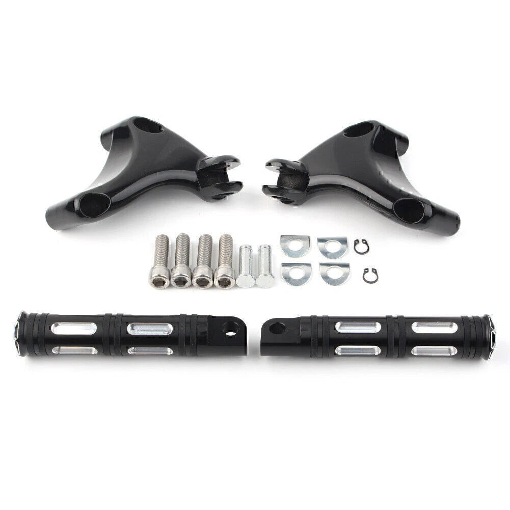 Black Rear Passenger Footrest Peg Mount for Harley Sportster XL883 XL1200 (2004-2013)