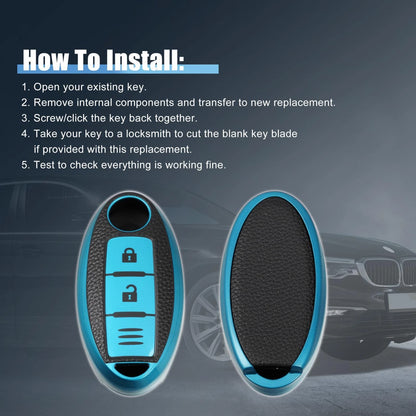 Silicone Key Fob Case Cover for Nissan Sentra (1986-1987) Blue