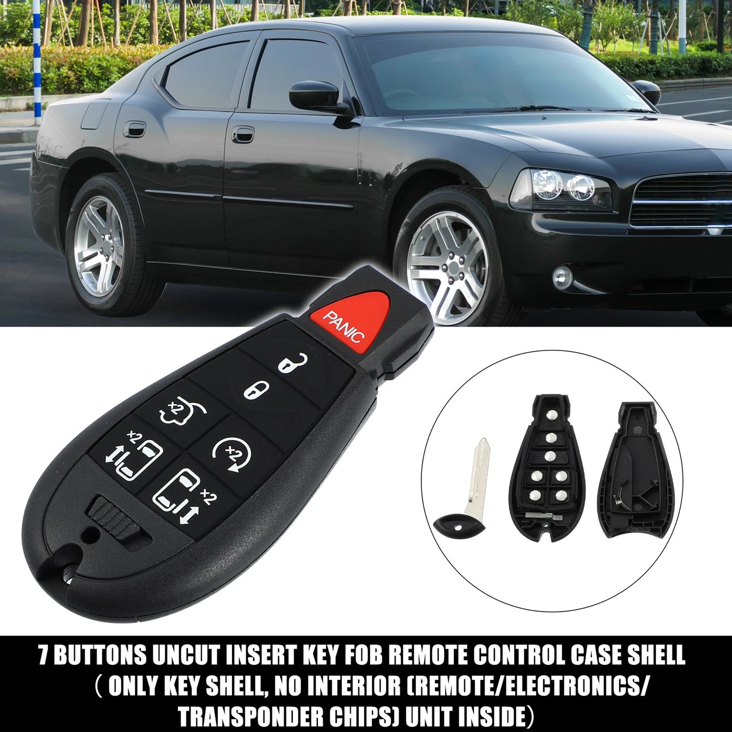 Keyless Entry Remote Shell Cover for Dodge Chrysler No Chip