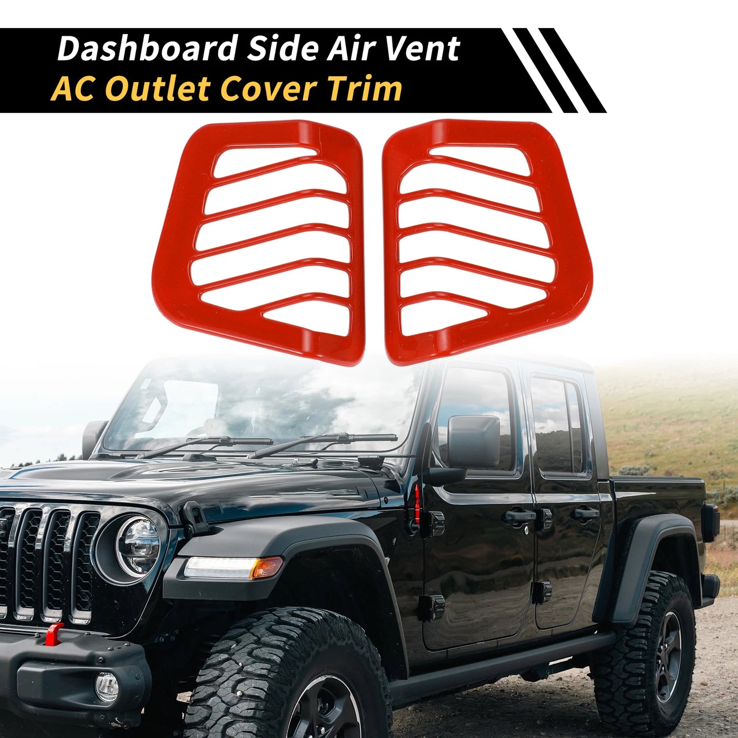 Dashboard Side Air Vent AC Outlet Cover Trim for Jeep Wrangler JL JLU (2018-2024)