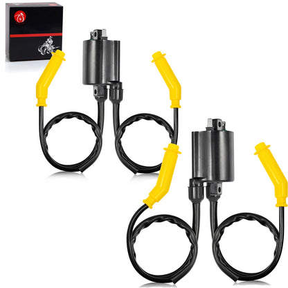 2×Ignition Coil W/ Ignition Coil Wire Cap for HONDA VTX1300 VTX1300R (2005–2009)