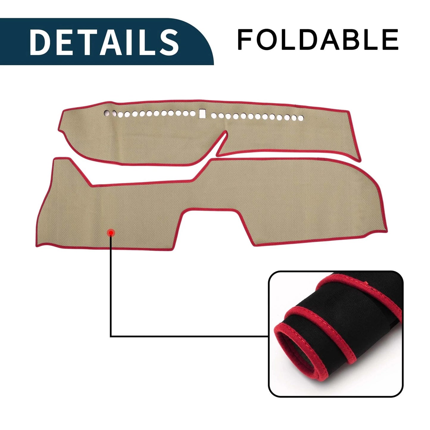 Dashboard Cover Mat for Honda Freed GB5/6/7/8 (2016-2024) Black Red