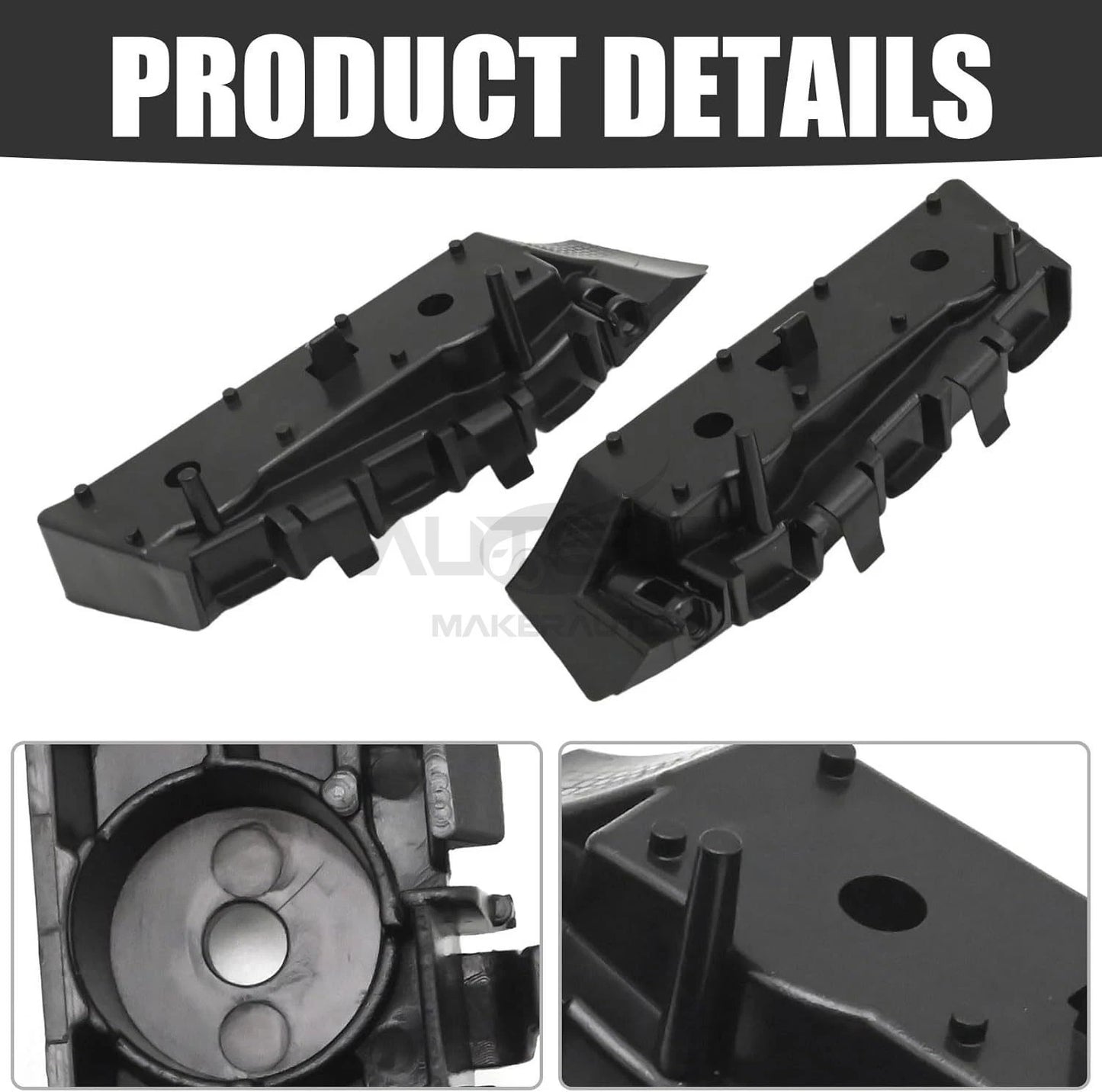 Black LH RH Front Bumper Support Bracket for Ford Mustang (2015–2017)
