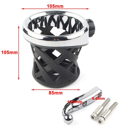 Handlebar Cup Holder Drink w/Mesh Basket for Harley Dyna, Fatboy, Tour Glide (2006-2023)