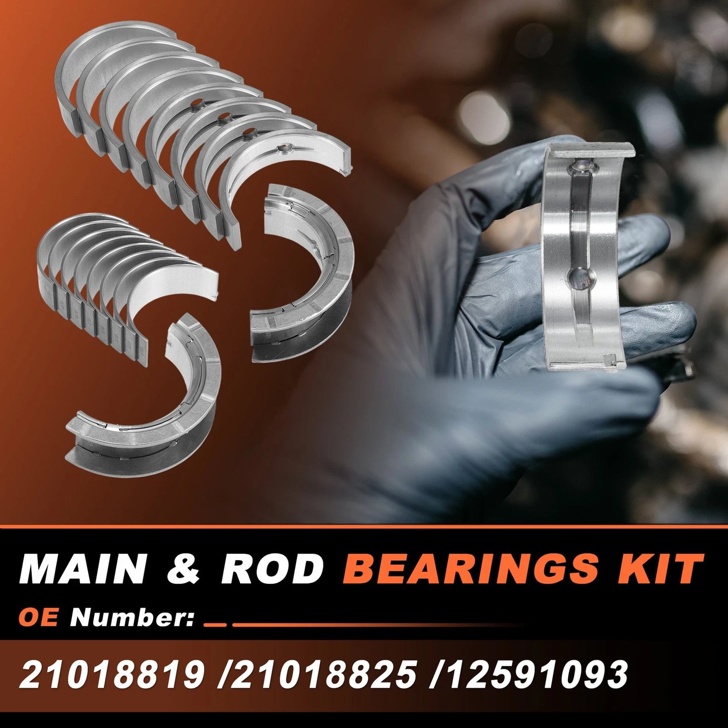 18Pcs Main and Rod Bearings Set for Chevrolet Equinox 2.4L (2000 - 2017)