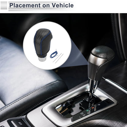 Gear Shift Knob Cover Black carbon fiber Blue for Toyota Camry (2019–2022)