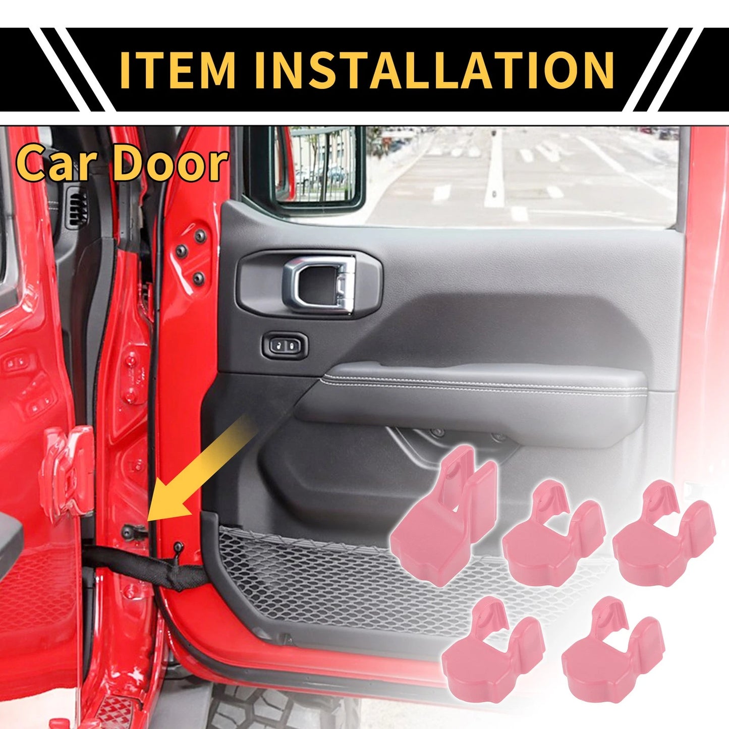 Door Limiting Cover Trim for Jeep Wrangler JL JLU (2018-2024) - Pink