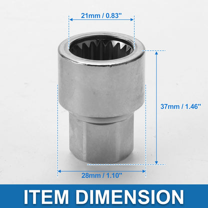 Lugnut Wheel Lock 3/4 Anti-theft Screw Nut Removal Key Socket for Porsche