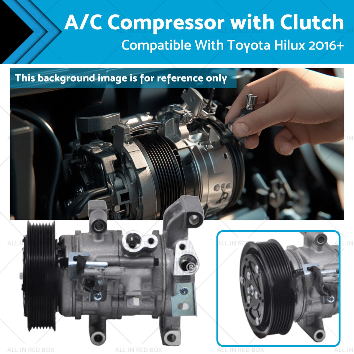 A/C Compressor 10SRE11C with Clutch for Toyota Hilux (2016-2023)