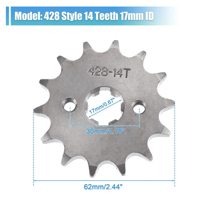 428 Style / 14T 17mm ID / Front Sprocket for Dirt Pit Bike ATV